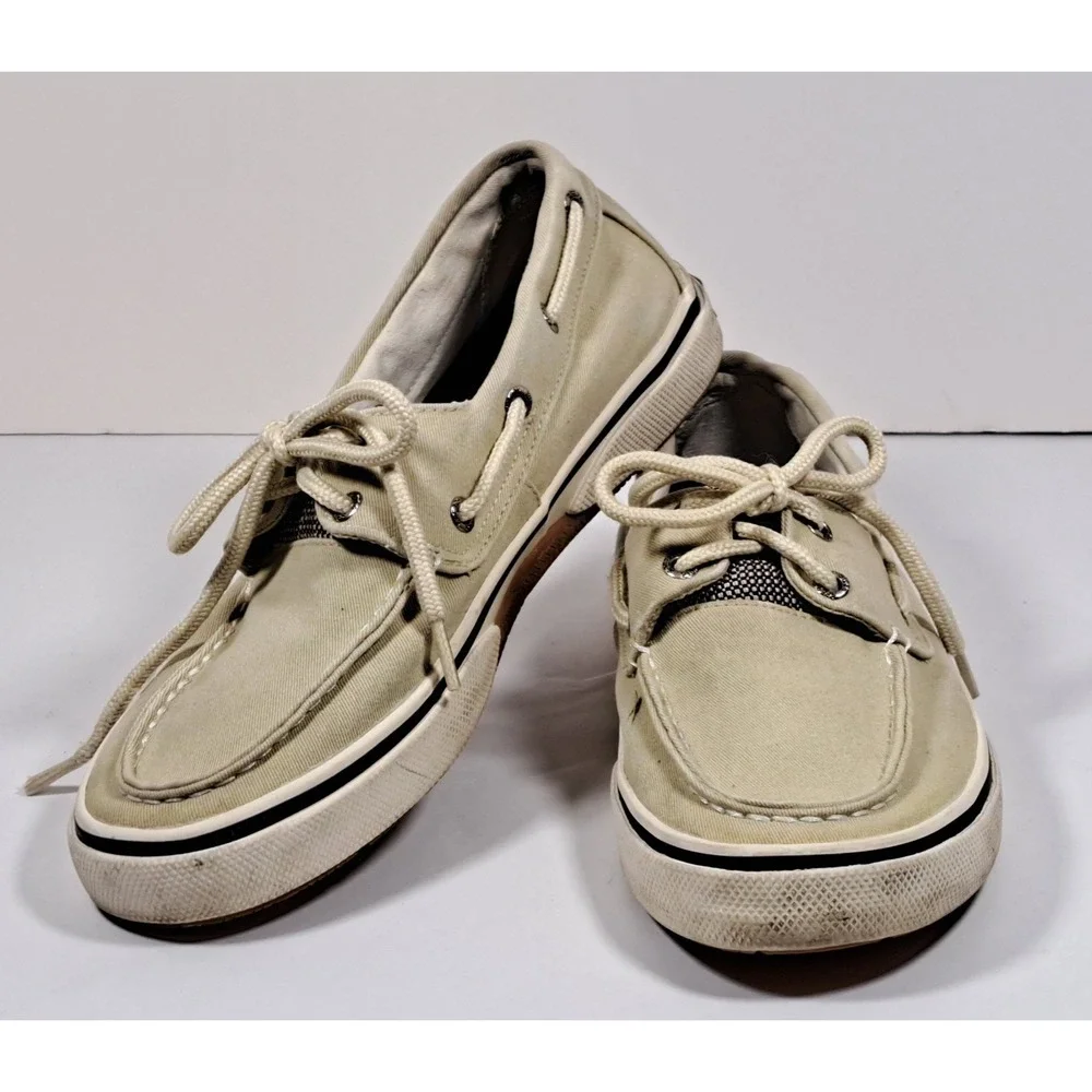 Sperry Top‎ Siders Men's Halyard 2-Eye Boat Shoes Tan Beige Size 8M